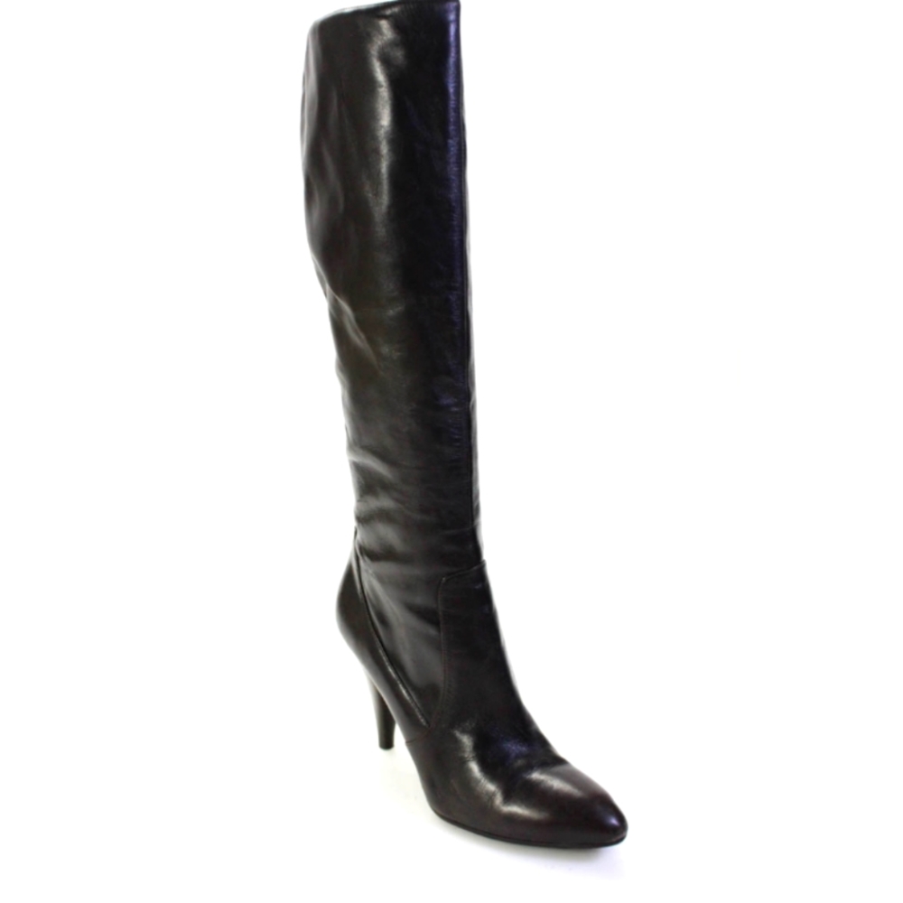V spiga HIGH HEEL POINTED TOE MID CALF BOOTS 7.5M